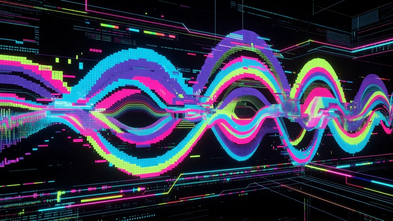A collage of classic and modern reaction GIFs layered over a digital timeline from Usenet to holographic 2026 interfaces